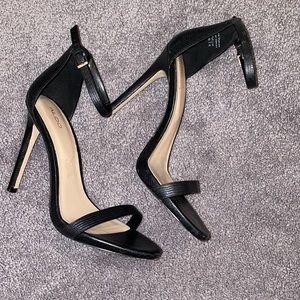 ALDO Black Faux Leather Sandal Heels